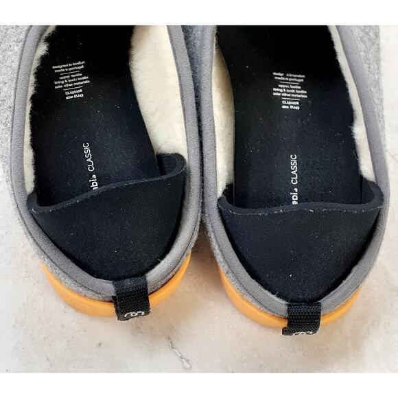 Mahabis Classic Gray Slipper Felted Wool with Attachable Rubber Sole Size 43 - Picture 7 of 9